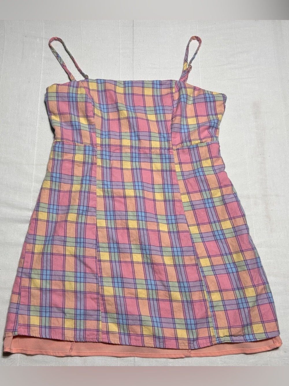 Forever 21 Pink Plaid Spaghetti-Strap Dress